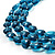 Teal Plastic Bead Multistrand Necklace - view 4