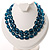 Teal Plastic Bead Multistrand Necklace - view 2