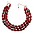 Cranberry Plastic Bead Multistrand Necklace