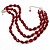 Cranberry Plastic Bead Multistrand Necklace - view 8