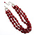 Cranberry Plastic Bead Multistrand Necklace - view 9