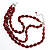Cranberry Plastic Bead Multistrand Necklace - view 4