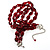 Cranberry Plastic Bead Multistrand Necklace - view 5