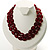 Cranberry Plastic Bead Multistrand Necklace - view 6