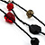 3 Strand Beaded Necklace (Black & Red) - view 5