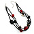 3 Strand Beaded Necklace (Black & Red) - view 8