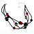 3 Strand Beaded Necklace (Black & Red)