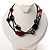 3 Strand Beaded Necklace (Black & Red) - view 6