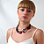 3 Strand Beaded Necklace (Black & Red) - view 7