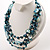 4 Strand Shell Necklace (Teal & Light Blue) - view 2
