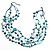 4 Strand Shell Necklace (Teal & Light Blue) - view 3
