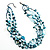 4 Strand Shell Necklace (Teal & Light Blue)