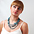 4 Strand Shell Necklace (Teal & Light Blue) - view 7