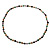 Long Flat Beaded Fashion Necklace (Beige, Malachite & Dark Green) - view 8