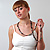 Long Flat Beaded Fashion Necklace (Beige, Malachite & Dark Green) - view 6