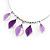 Lilac Enamel Leaf Choker Necklace - view 6