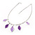 Lilac Enamel Leaf Choker Necklace - view 8