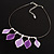 Lilac Enamel Leaf Choker Necklace - view 4