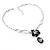 Rhodium Plated Floral Drop Pendant Necklace - view 9