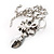 Rhodium Plated Floral Drop Pendant Necklace - view 6
