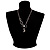 Rhodium Plated Floral Drop Pendant Necklace - view 7