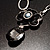 Rhodium Plated Floral Drop Pendant Necklace - view 3