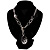 Rhodium Plated Oval Link Enamel Y-Necklace (Black) - view 3