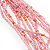 Long Pale Pink Glass Bead Multistrand Necklace - view 4