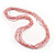 Long Pale Pink Glass Bead Multistrand Necklace