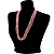 Long Pale Pink Glass Bead Multistrand Necklace - view 2