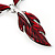 Red Enamel Leaf Necklace (Silver Tone) - view 5