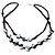 2 Strand Black Shell Beaded Necklace