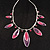 Charming Enamel Crystal Leaf Necklace (Pink&Lilac)