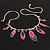 Charming Enamel Crystal Leaf Necklace (Pink&Lilac) - view 6