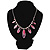 Charming Enamel Crystal Leaf Necklace (Pink&Lilac) - view 3