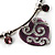5 Ornate Enamel Heart Choker Necklace (Purple&Lilac) - view 3