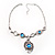 Antique Silver Vintage Hammered Drop Necklace (Sky Blue) - view 6