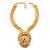 Egyptian Style Gold Tone Choker Necklace - view 2
