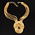 Egyptian Style Gold Tone Choker Necklace - view 7