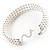 3 Tier Simulated Glass Pearl Collar Necklace In Silver Plating (Light Cream) - 37cm Long/ 6cm Ext - view 4