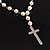 Long Imitation Pearl Cross Necklace (Snow White) - view 4