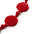 Long Red Plastic Bead & Disk Fashion Necklace - view 4