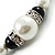 Black & White Imitation Pearl Necklace - 38cm L - view 3