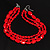 Multi Strand Red Plastic Faceted Bead Necklace - view 6