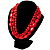 Multi Strand Red Plastic Faceted Bead Necklace - view 2