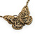 Long Antique Bronze Butterfly Necklace - view 4