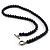 Black Glass Pearl Fashion Necklace (48cm)