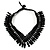 V-Shape Black Bead Choker Necklace - view 3