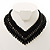 V-Shape Black Bead Choker Necklace - view 9