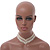 Bridal Imitation Pearl Charm V-Choker Necklace (Light Cream) - view 3